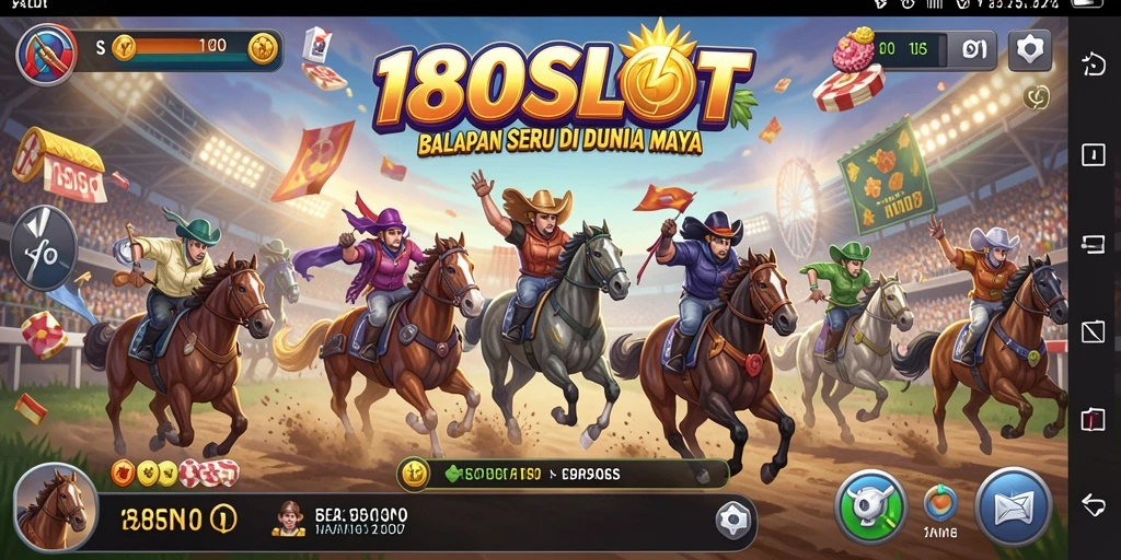 Tampilan aksi balapan seru di 180SLOT dengan kendaraan cepat.
