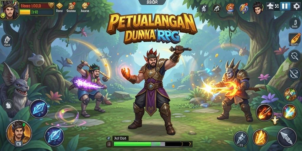 Tampilan menakjubkan dari gameplay RPG di 88IDR.