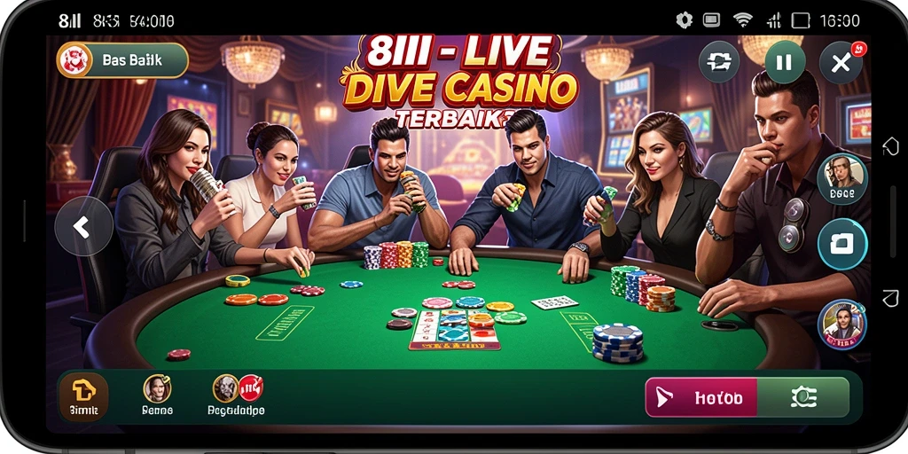 Screenshot gameplay Live Casino 8II menampilkan dealer profesional dan permainan seru.
