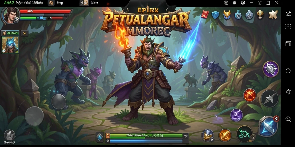 Tangkapan layar gameplay AA62 menampilkan aksi epik dalam pertempuran MMORPG.