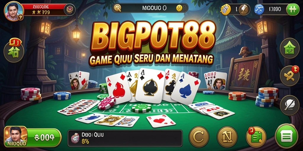 Tampilan gameplay seru QiuQiu di BIGPOT88.