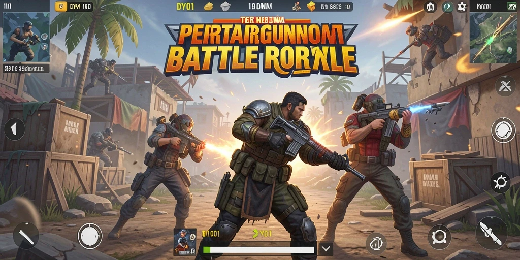 Gameplay DY01 yang seru dan menegangkan dalam pertarungan Battle Royale.