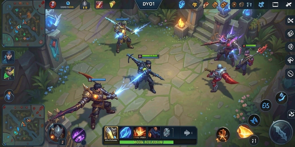 Tampilan gameplay DYO1 yang mendebarkan dan strategis.