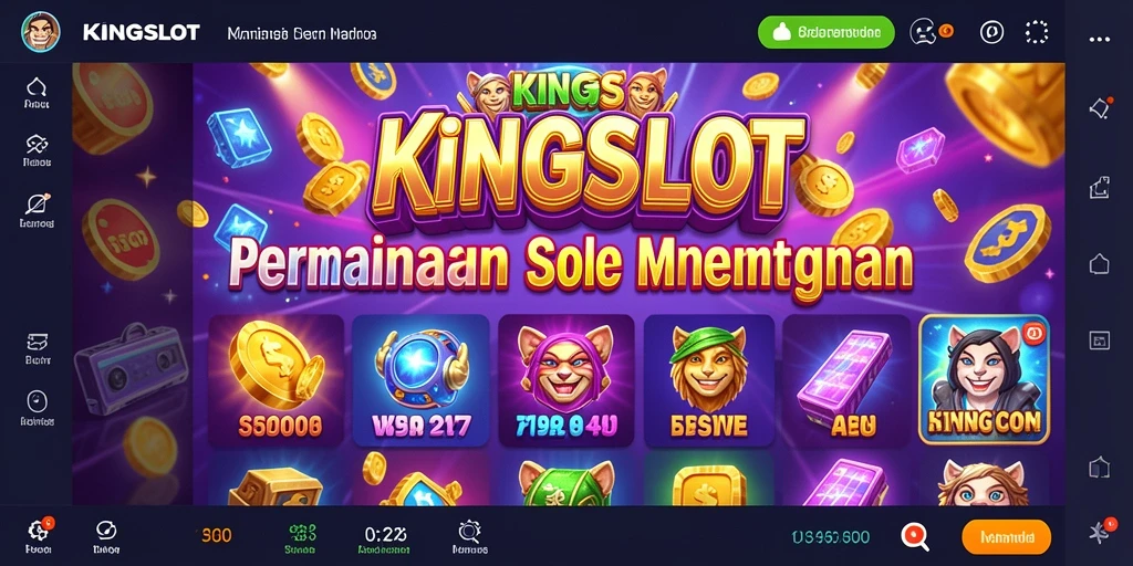 Tampilan gameplay KINGSLOT yang menarik dengan berbagai tema slot.