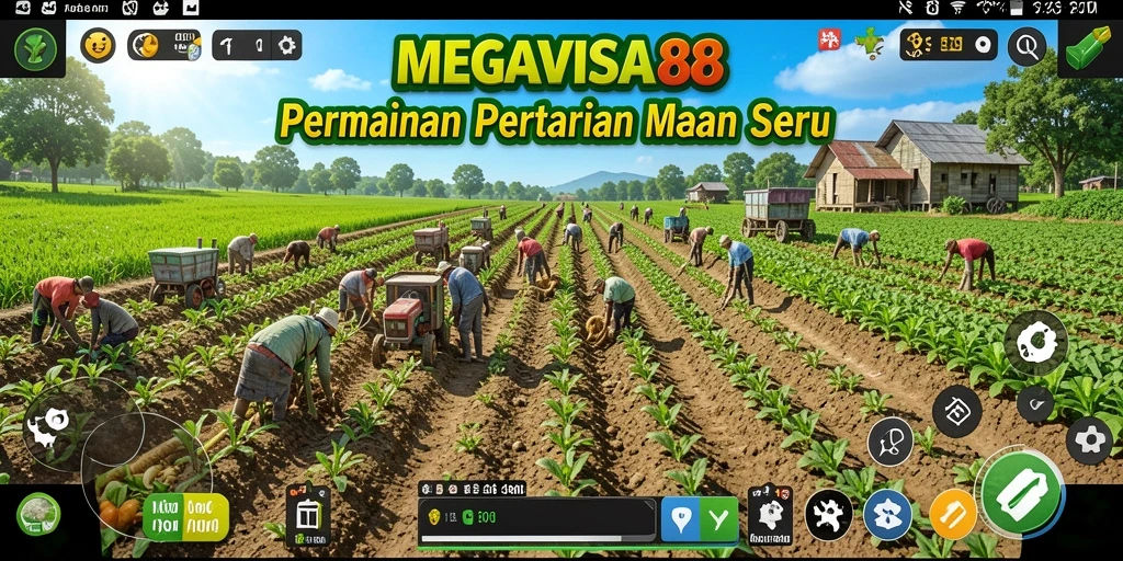 Tangkapan layar gameplay <strong>MEGAVISA88</strong> menampilkan keindahan lahan pertanian yang subur.