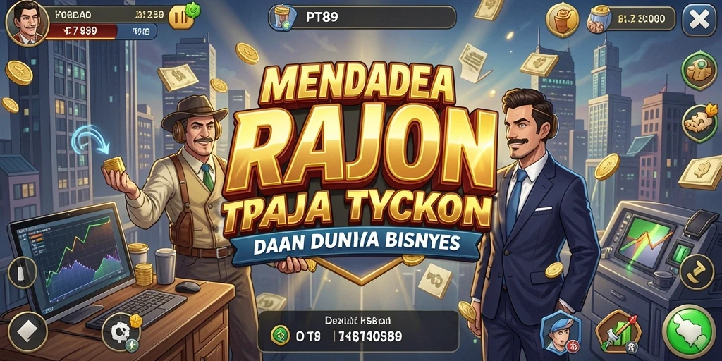 Tangkapan layar gameplay PT89 yang menampilkan simulasi bisnis.