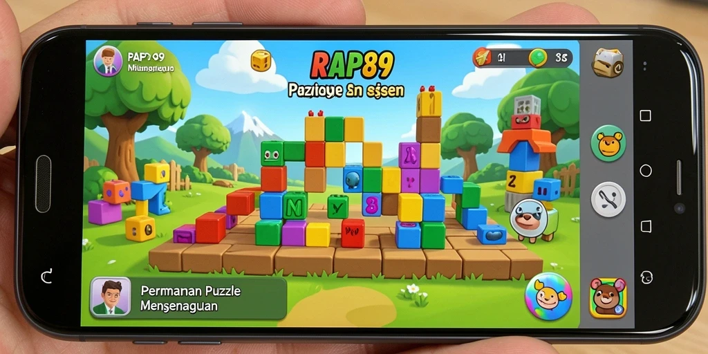 Tampilan utama RAP89 menampilkan gameplay seru dalam menyelesaikan puzzle.