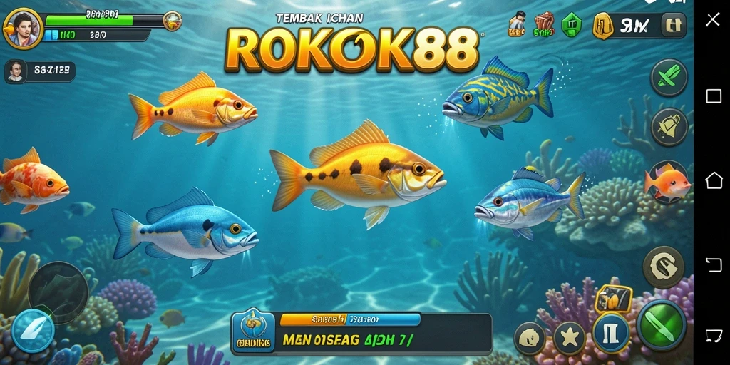 Gameplay menarik dari ROKOK88 saat menembak ikan dengan seru.