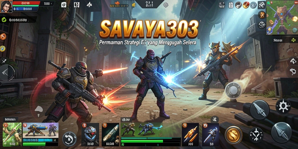 Screenshot utama menunjukkan aksi pertempuran epik dalam SAVAYA303.