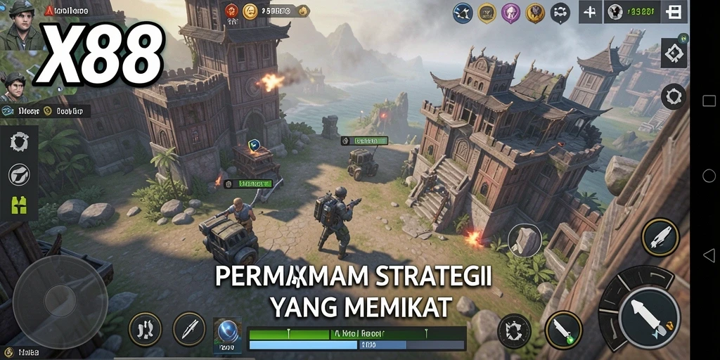 Tampilan gameplay X88 yang mendebarkan dan penuh strategi.