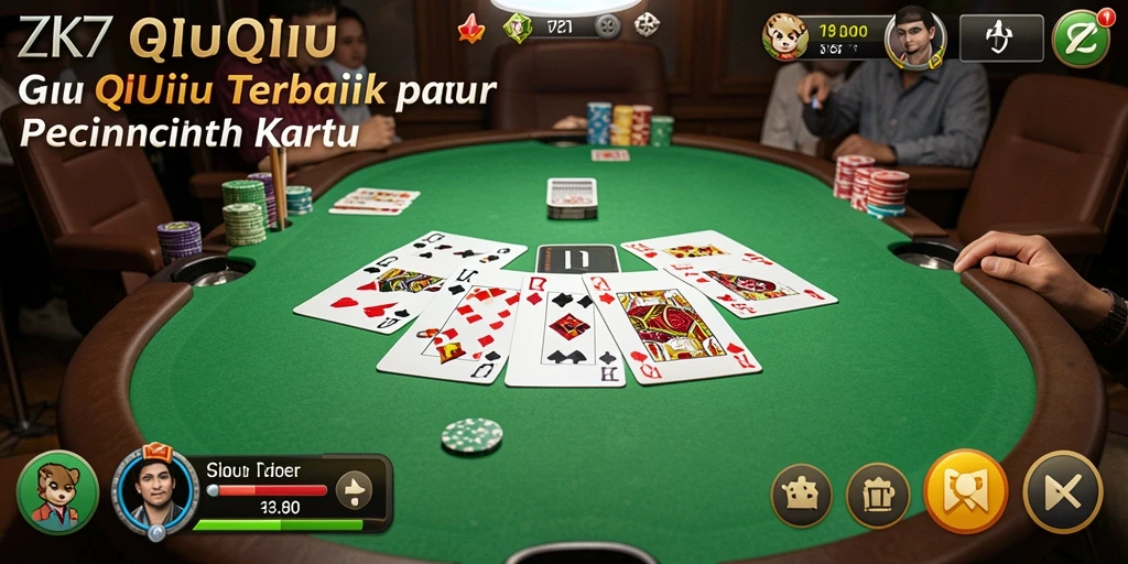 Screenshot utama ZK7 menampilkan serunya bermain QiuQiu.